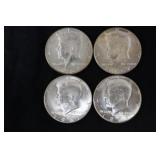 (4) 40% SILVER KENNEDY HALF DOLLARS