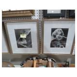 PAIR VTG BLK/WHT PRINTS OF MARILYN MONROE- 1 NUDE