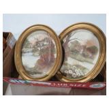GOLD FRAMED VTG PRINTS