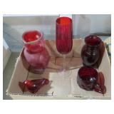 COLLECTION OF RUBY RED GLASSWARE