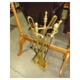 SOLID BRASS FIREPLACE TOOL SET