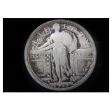 1917 P TYPE 1 STANDING LIBERTY QUARTER 90%