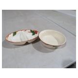 FRANCISCAN EARTHENWARE APPLE DIVIDED DISH & BOWL