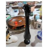 FENTON BLK AMETHYST SWUNG GLASS BUD VASE