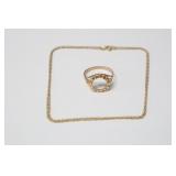 2.5 GR TOTAL WEIGHT 14 K GOLD CHAIN & RING