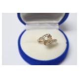 2.5GR 10K GOLD & DIAMOND RING SIZE 6.75