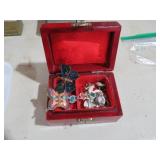ASIAN PANDA BEAR JEWELRY BOX W/ CONTENTS