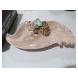 MID CENTURY PINK- BLUE COCKATOO ASHTRAY