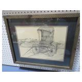 BARNWOOD FRAMED AMISH BUGGY PRINT