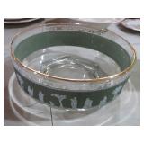 JEANETTE GLASS CO. HELLENIC GREEN SERVING BOWL
