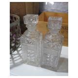 OLD QUALITY GROUND STOPPER. SCOTCH & RYE DECANTORS