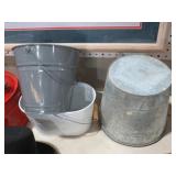 (3) METAL BUCKETS