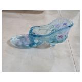 FENTON 95TH ANN. BLUE GLASS SHOE