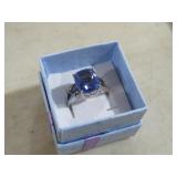 SS.925 BLUE TANZANITE LADIES R ING SZ 7