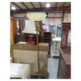 METAL BASE W/ GLASS SHADE FLOOR LAMP
