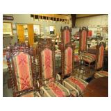 (8X)VTG BARLEY TWIST PADDED SEAT & BACK CHAIRS