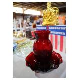 RUBY RED BOWL & VASE