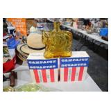 VTG 1972 DEMOCRAT & REPUBLICAN CAMPAIGN DECANTERS