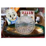 GLASS BOWL, CAT COOKIE JAR, MISC