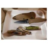 SMITH & WESSON FIXED, 3 FOLDING POCKET KNIVES