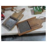 PAIR OF VINTAGE FARMHOUSE WOOD POTATO SLICERS