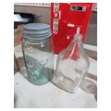 VINTAGE BOYD BLUE JAR & MEDICINE BOTTLE