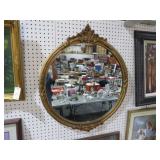 GOLD ORNATE FRAMED OVAL WALL MIRROR