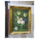 GOLD ORNATE FRAMED PAINTING STILL LIFE