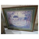 FRAMED CHURCH & FARM RELIGIOUS YARD SCENE