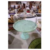PIONEER WOMEN JADEITE CAKE STAND W/ DOME