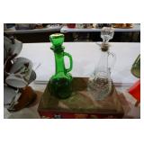 CLEAR & GREEN DECANTERS