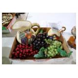 FRUIT PITCHERS W/ VTG GRAPE POTS