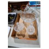 CRYSTAL AND GLASS BASKETS & PINEAPPLE DISH