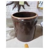 ANTIQUE BROWN GLAZE CROCK