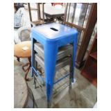 3 METAL INDUSTRAIL STYLE STOOLS