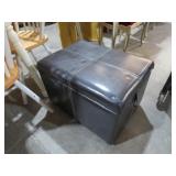 BLACK PADDED LIFT TOP OTTOMAN/TRUNK