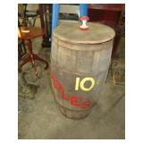 COUNTRY STORE WOOD APPLE BARREL W/ FAUX APPLES