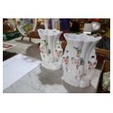 2 NICE CERAMIC FLORAL VASES