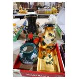 ROSE VASE, HANDPAINTED PLANTER, HUMMING BIRD VASE,