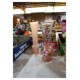 VTG BARTLETT & COLLINS FROSTED PINK VASES