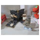 MID CENTURY NAUTICAL BOOKENDS W/ MARBLE BASE