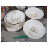 VINTAGE HEATHER ROSE & WHEAT BOWLS, PLATES, PLATTE