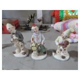 VIN. 3 PC. FLAMBRO MUSIC INSTUMENT CLOWN FIGURINES