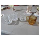 COLLECTION OF CUT & COLORED GLASS TOOTHPICK HOLDER
