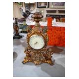 PIER 1 ETCHED CHERUB FIGURINE CLOCK