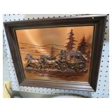 BRONZE LIKE STAGE COACH W/ HORSES