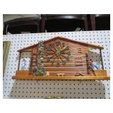 HANDMADE WOOD CABIN WALL CLOCK
