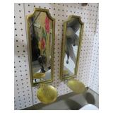 PAIR EMMA  GOLD RECTANGULAR WALL SCONCES