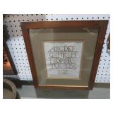 FRAMED NEEDLEPOINT ABC PIECE