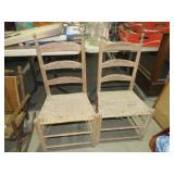 PAIR PRIMITIVE WILDER CHAIRS  BYBEE TN